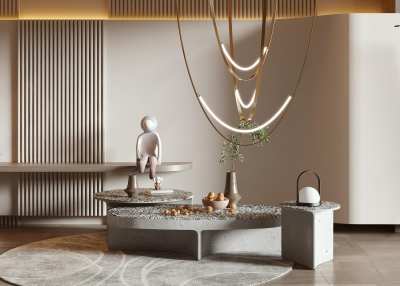 现代茶几3D模型下载